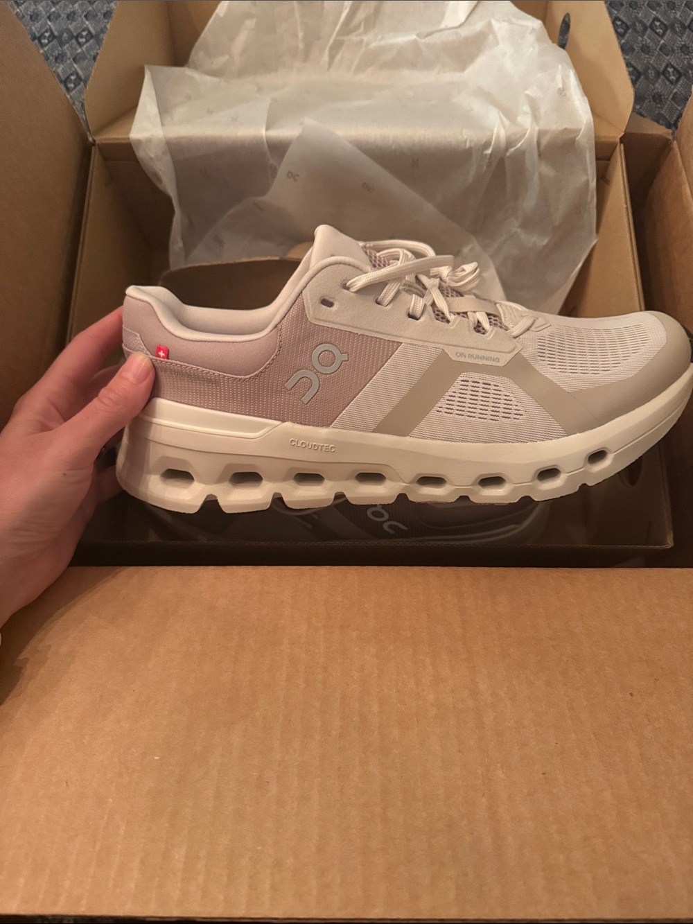 New 10.5 never worn in box. On Cloudnova Lightweight Running Shoes in beige - Picture 4 of 5